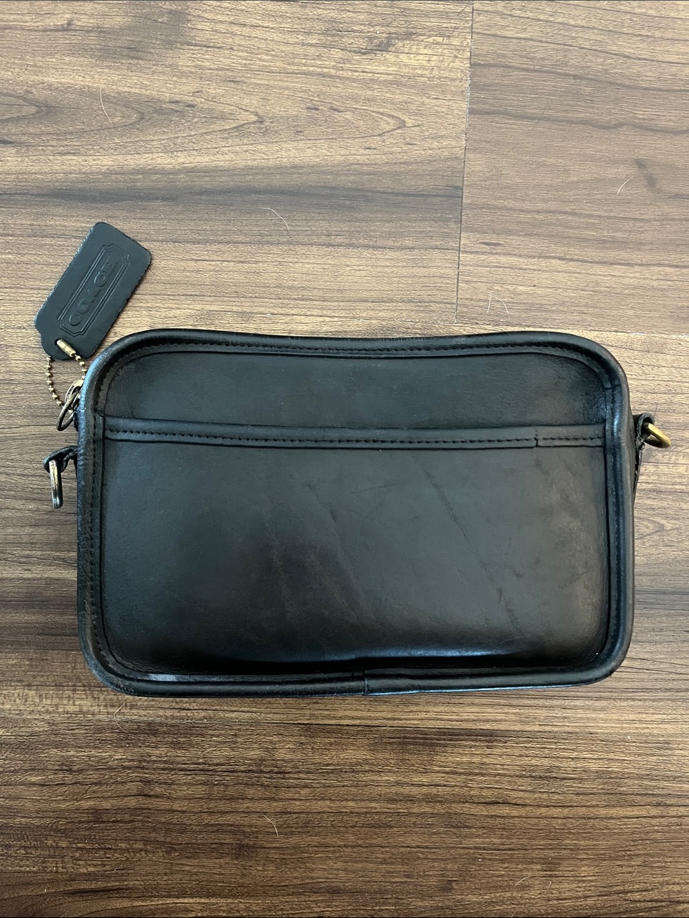 Small Classic Black Vintage Coach Leather Bag